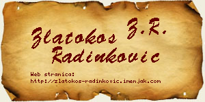 Zlatokos Radinković vizit kartica